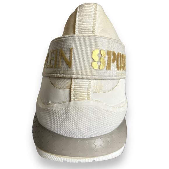 Plein Sport Gold Metallic Lace Up Shoes White Size 37/7 - Picture 14 of 16